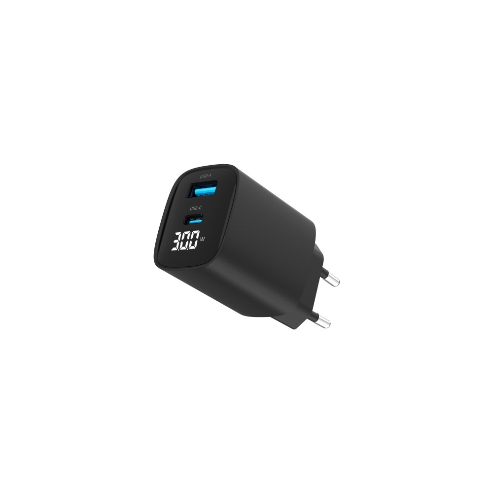 Produktbild för Gembird strömadapter - LCD-skärm - USB, USB-C - 30 watt
