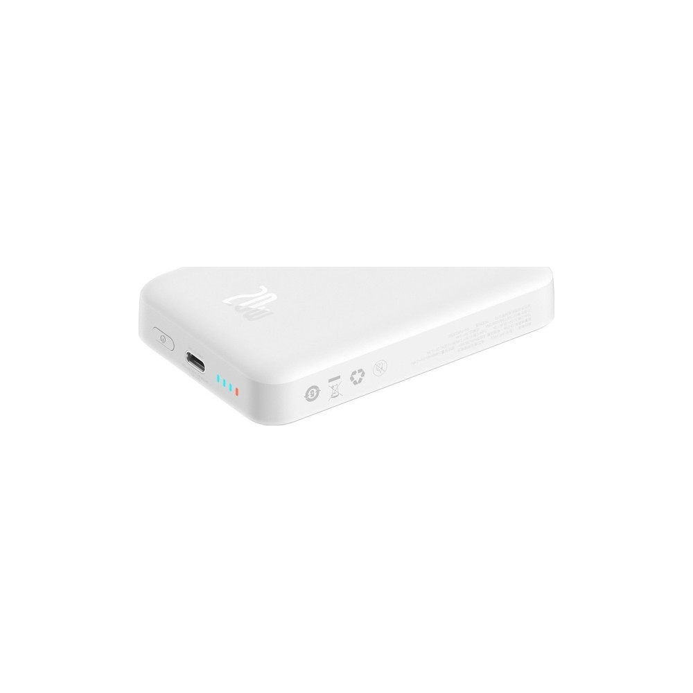 Produktbild för Baseus Magnetic Mini, 10000 mAh, Trådlös laddning, 20 W, Vit