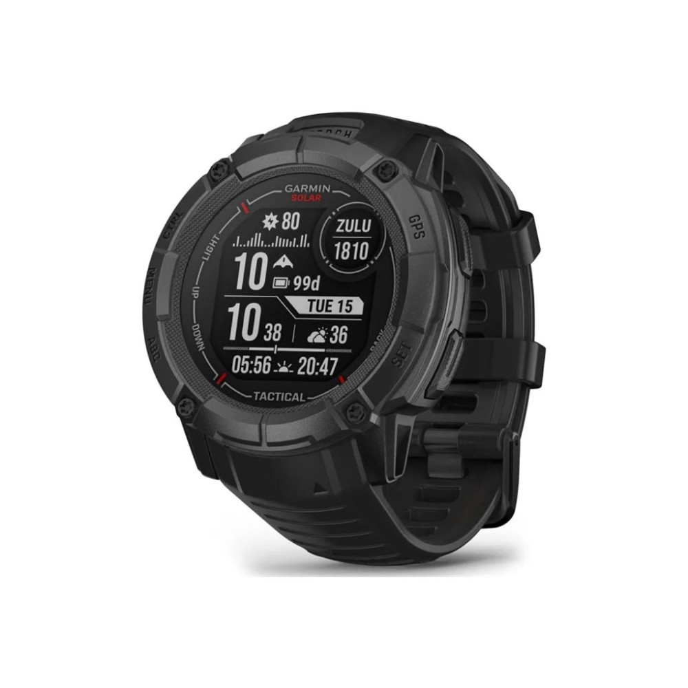 Produktbild för Garmin Instinct 2X Solar Tactical Edition - fiberförstärkta polymerer - Ja smart klocka med band - 64 MB - svart