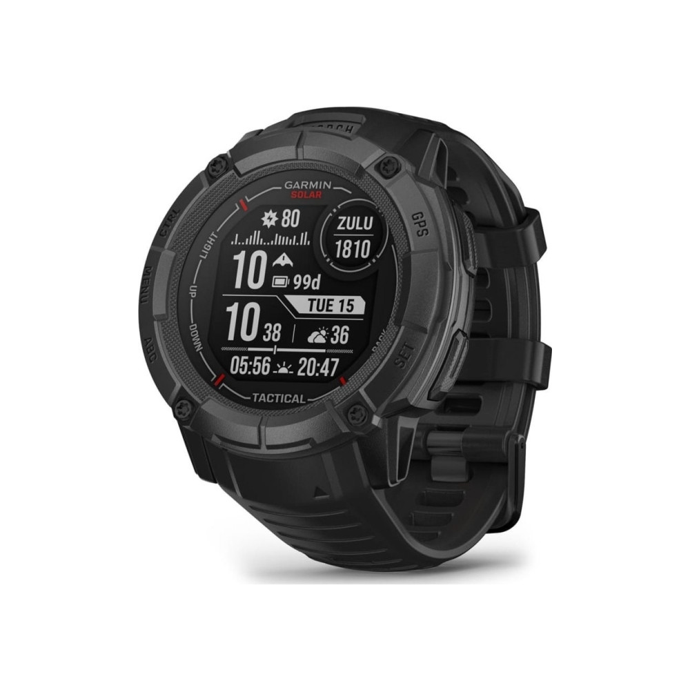Produktbild för Garmin Instinct 2X Solar Tactical Edition - fiberförstärkta polymerer - Ja smart klocka med band - 64 MB - svart