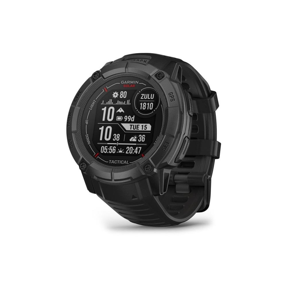 Produktbild för Garmin Instinct 2X Solar Tactical Edition - fiberförstärkta polymerer - Ja smart klocka med band - 64 MB - svart