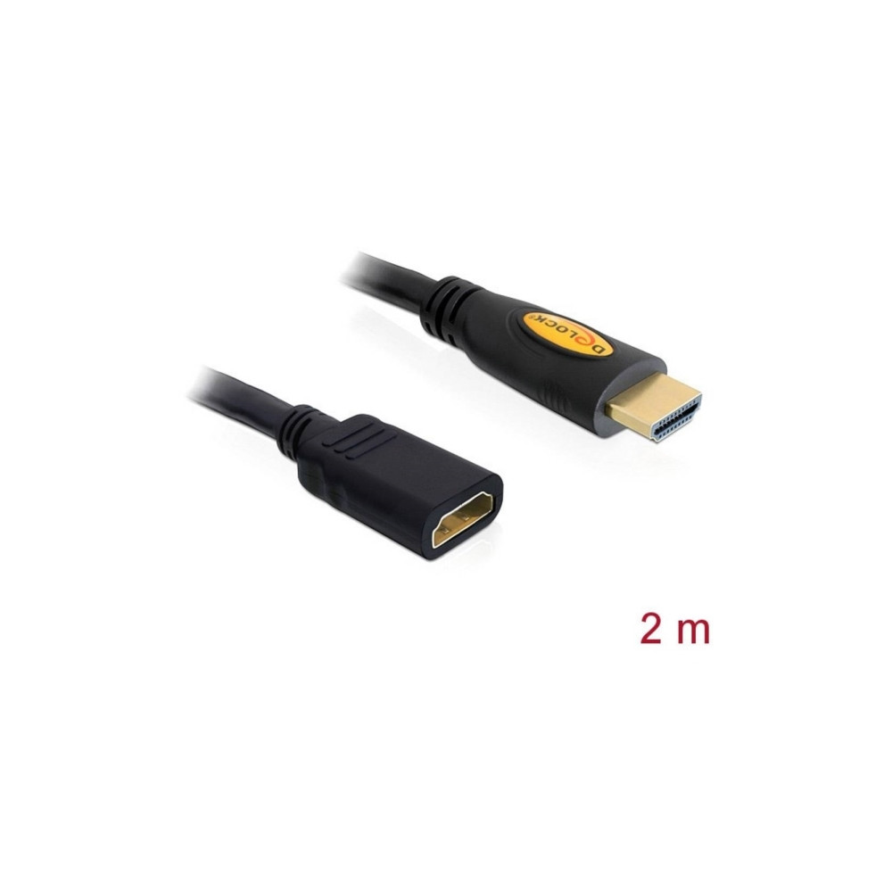 Produktbild för Delock High Speed HDMI with Ethernet - HDMI-förlängningskabel med Ethernet - 2 m
