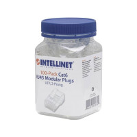 Produktbild för Intellinet RJ45 Modular Plugs, Cat6, UTP, 2-prong, for stran...