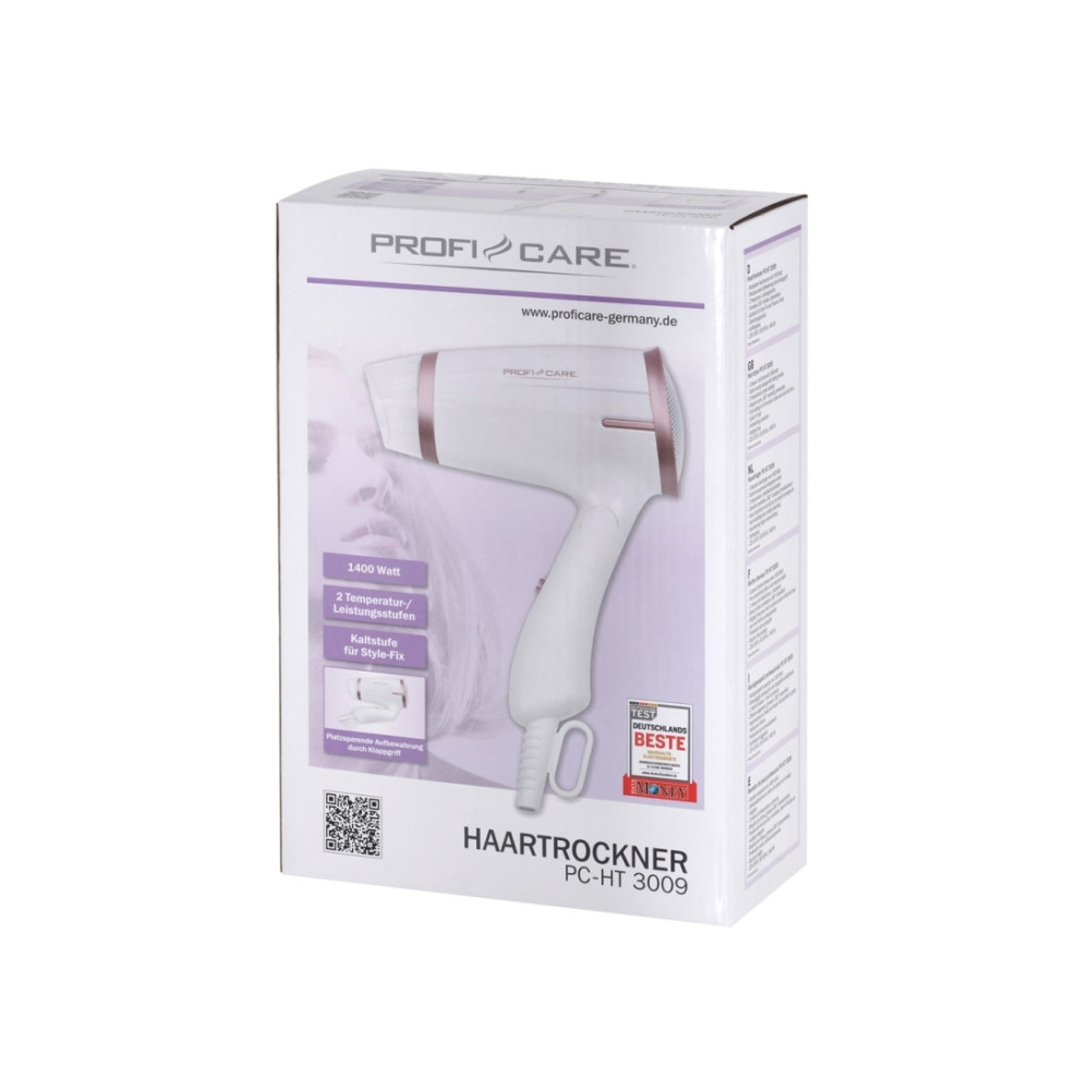 Produktbild för ProfiCare PC-HT 3009 - hårtork - vit/champagne