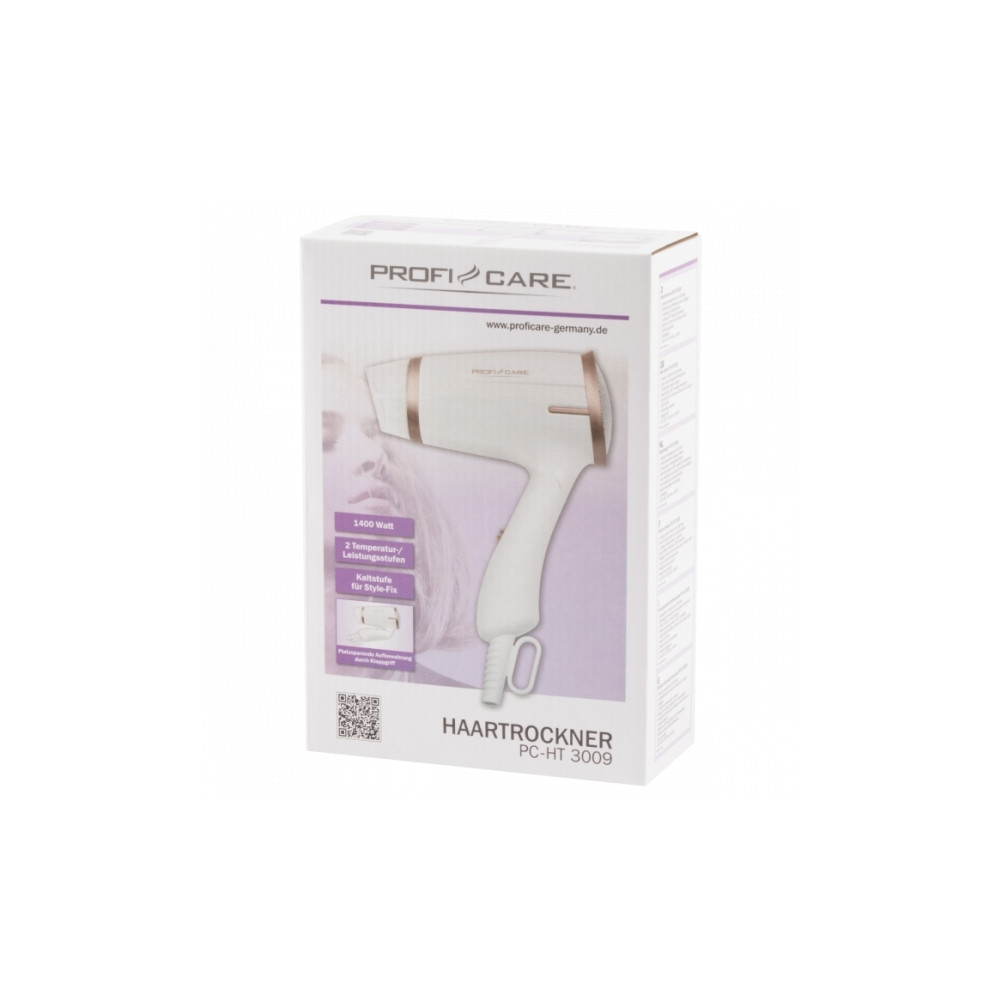 Produktbild för ProfiCare PC-HT 3009 - hårtork - vit/champagne
