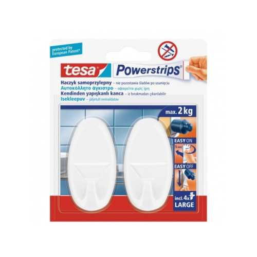 tesa Tesa Powestrips självhäftande krok 2 st rund stor vit (58013...