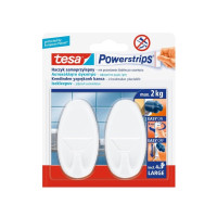 Produktbild för Tesa Powestrips självhäftande krok 2 st rund stor vit (58013...