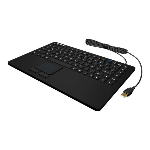 Keysonic KeySonic KSK-5230IN - tangentbord - silicone coated - med pekplatta - QWERTY - amerikansk - svart Inmatningsenhet