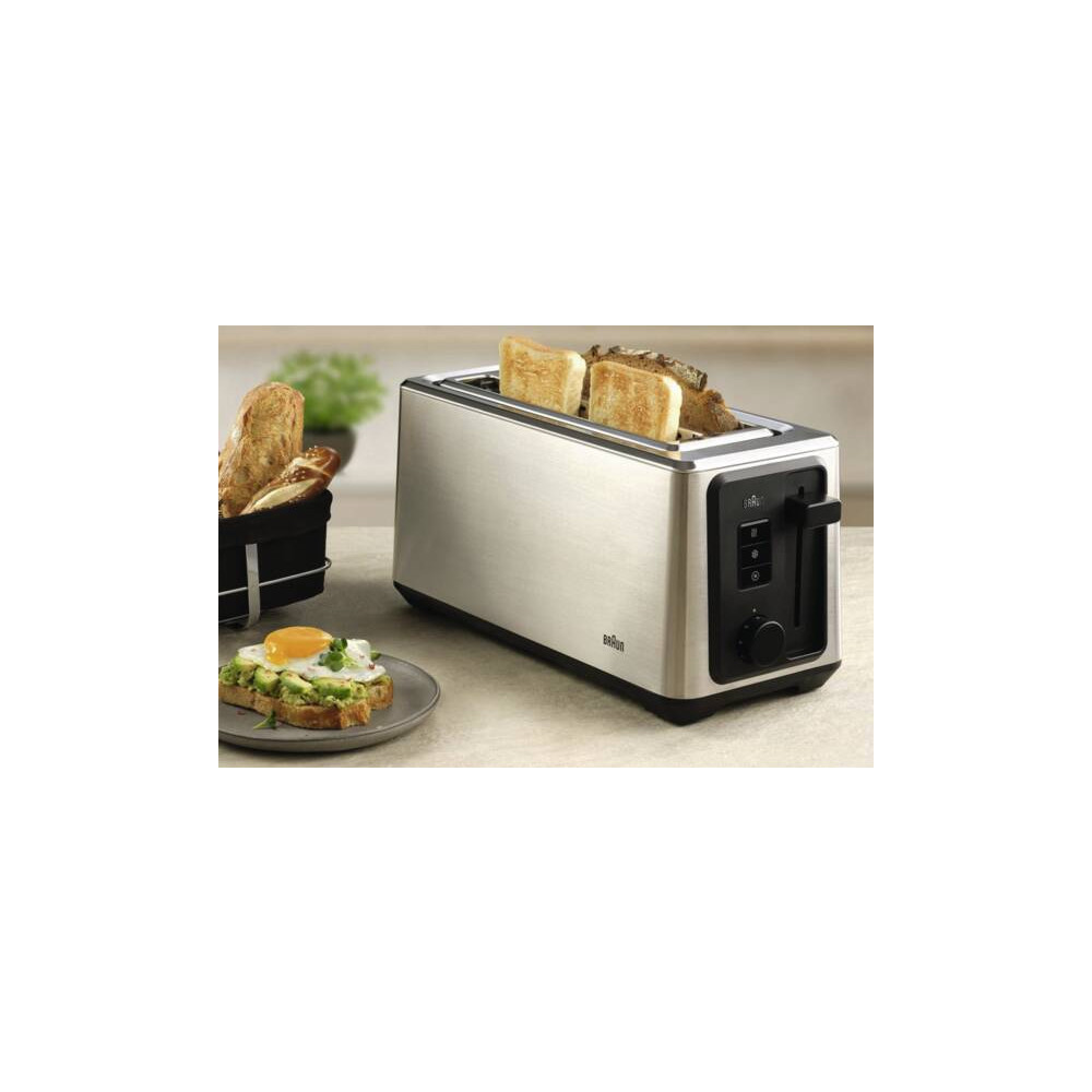 Produktbild för Braun HT 5220 BK, 2 skivor, Svart, Rostfritt stål, Rostfritt...