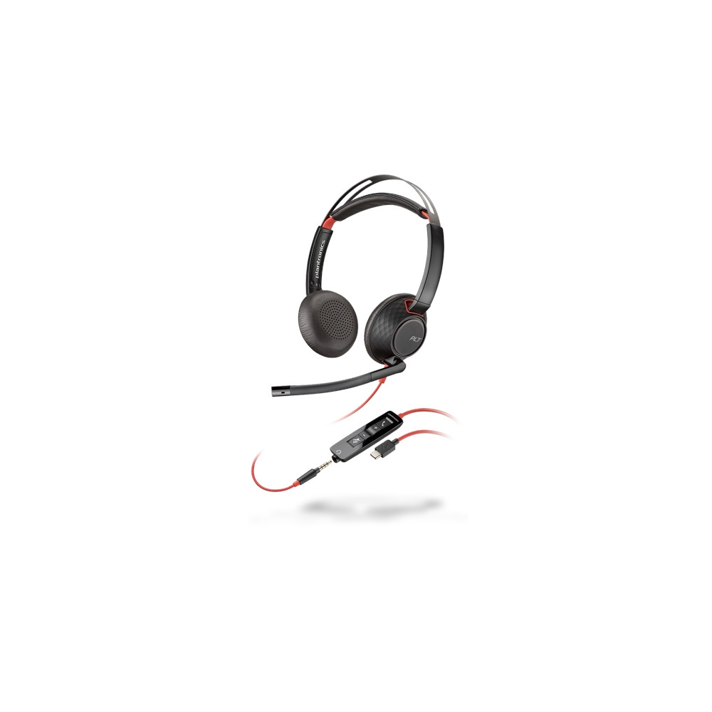 Produktbild för Poly Blackwire 5220 - headset - 3,5 mm kontakt, USB-C