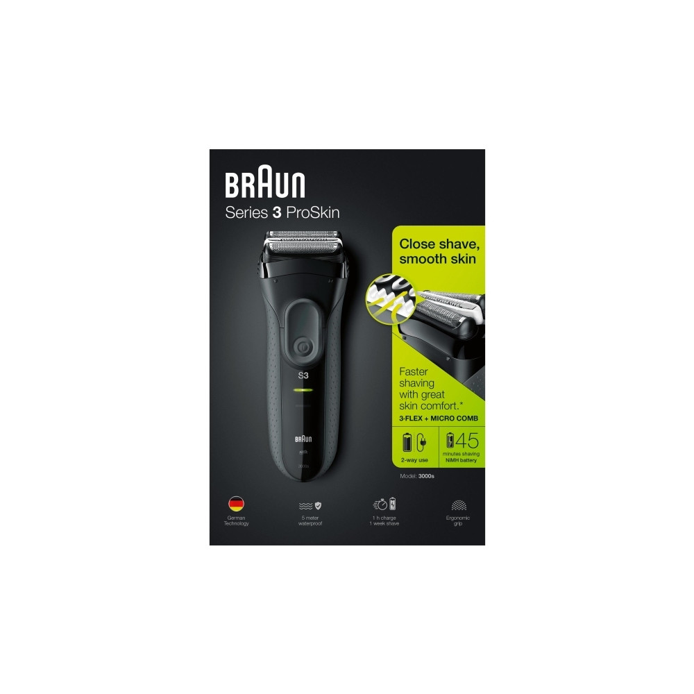 Produktbild för Braun Series 3 ProSkin 3000s - rakapparat - grå