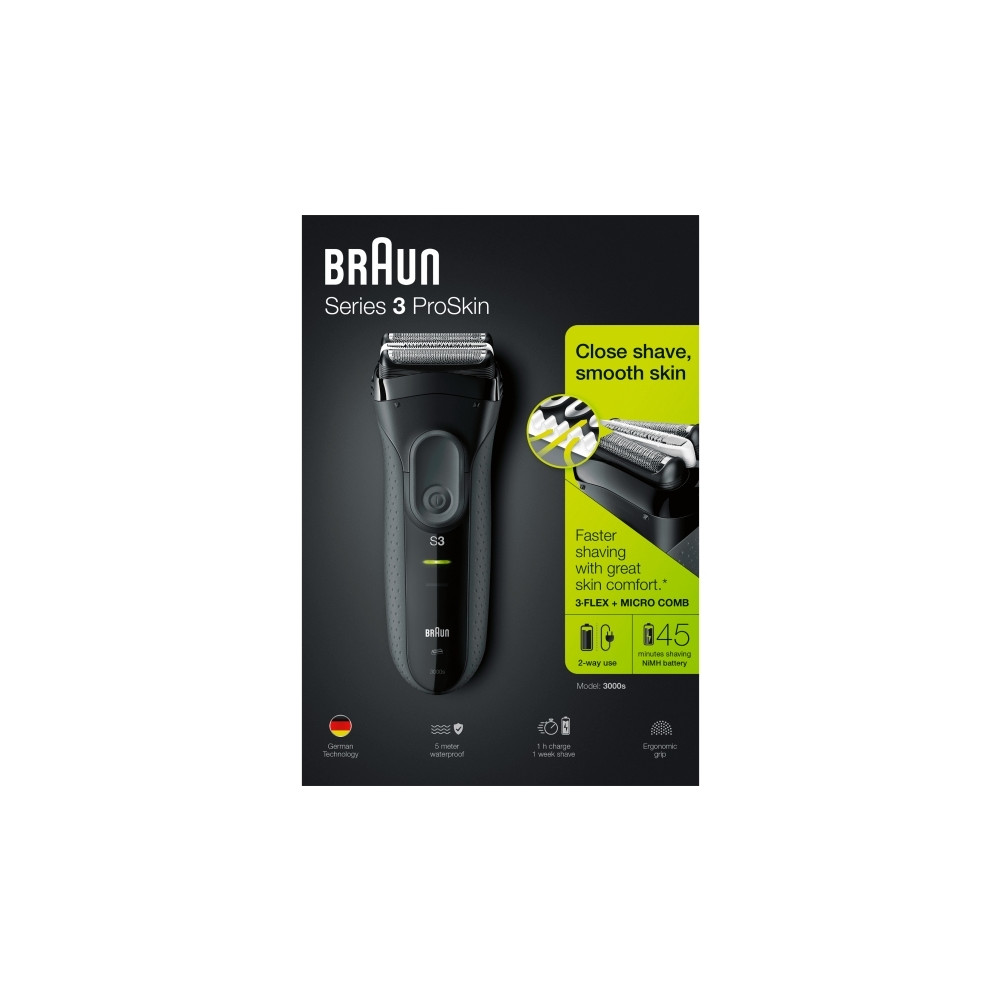 Produktbild för Braun Series 3 ProSkin 3000s - rakapparat - grå