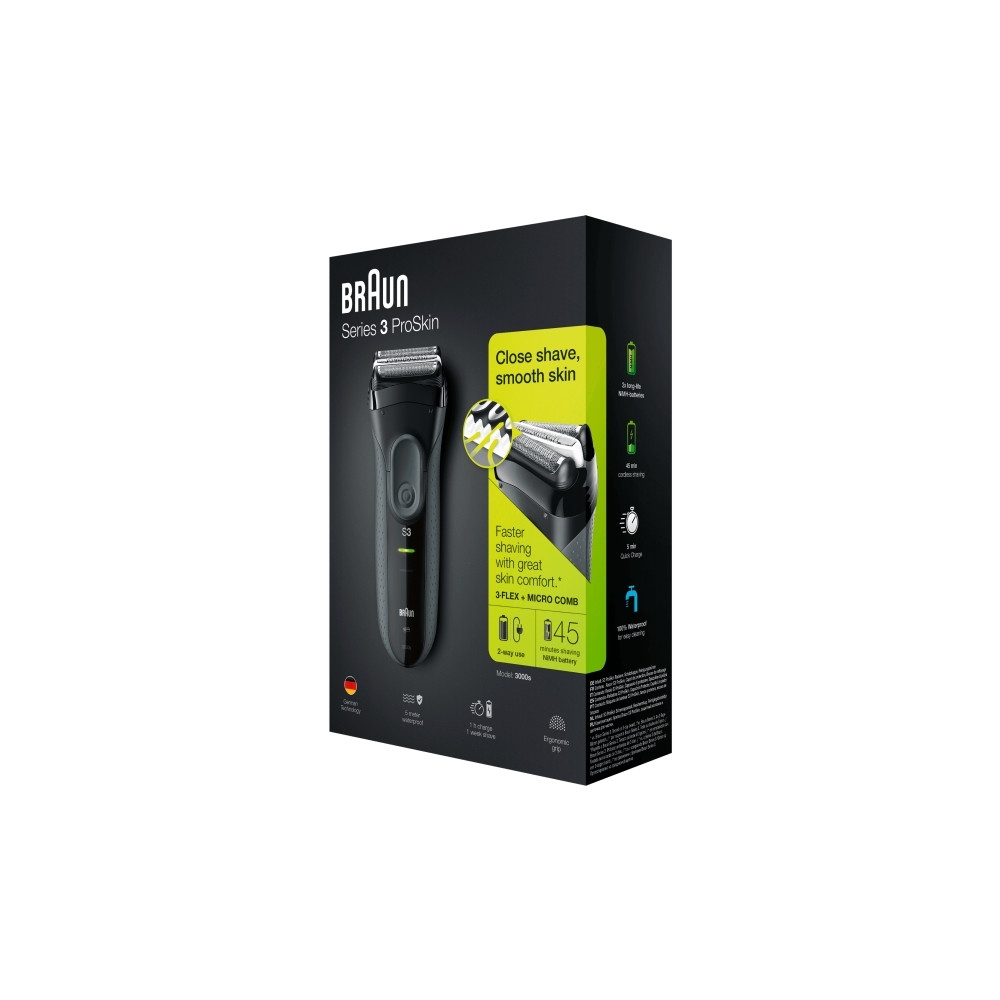 Produktbild för Braun Series 3 ProSkin 3000s - rakapparat - grå