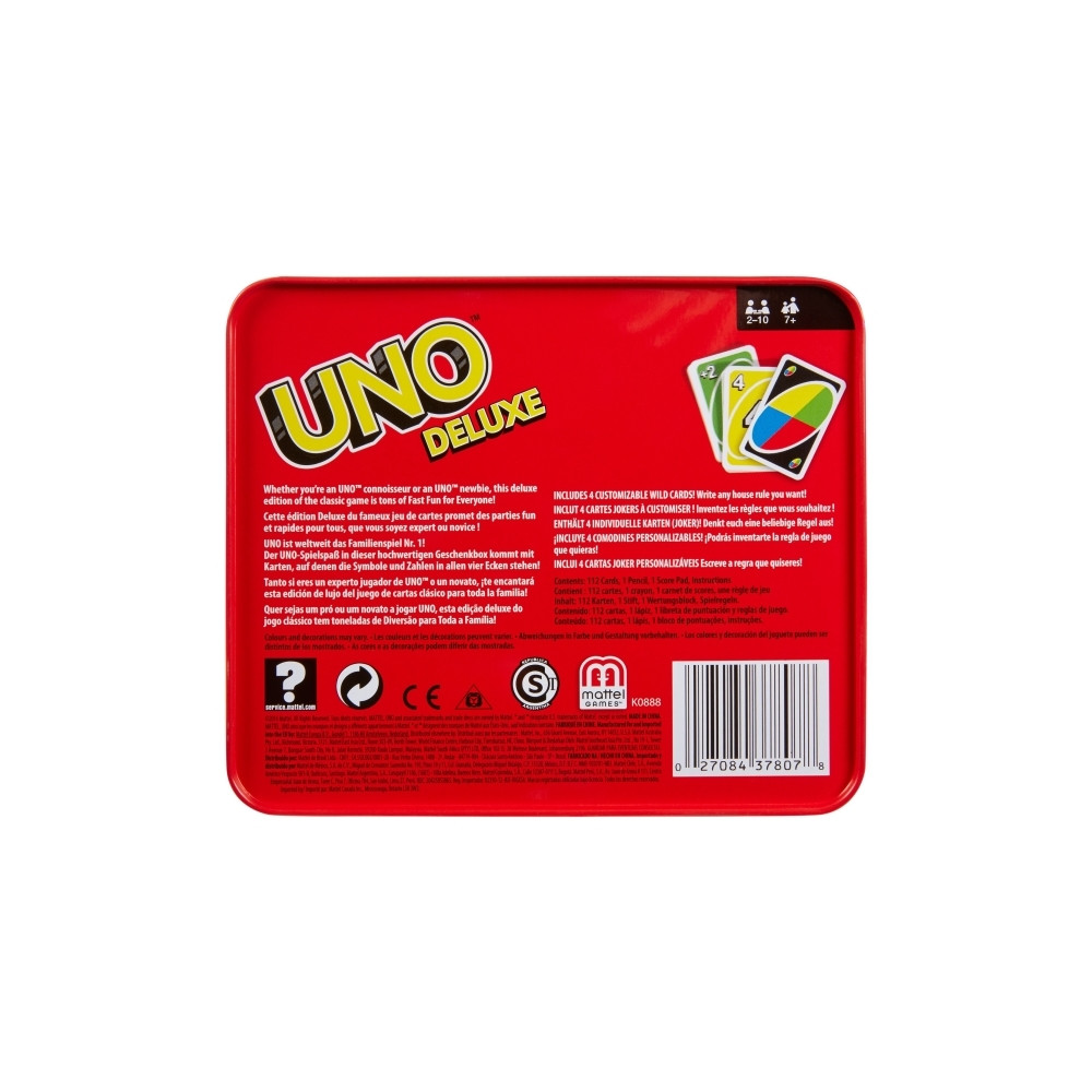 Produktbild för Games UNO Deluxe-kortspel, Kortspel, Kasta kort, 7 År, Famil...