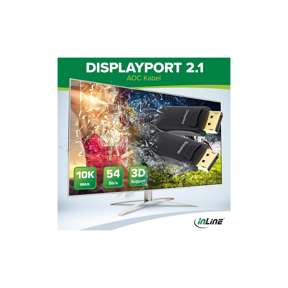 Produktbild för InLine - DisplayPort-kabel - DisplayPort till DisplayPort - 10 m