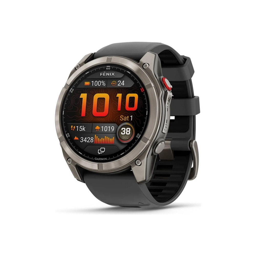 Produktbild för Garmin Fenix 8 Pro - titan - Ja sportklocka med rem - graphite/black - 32 GB