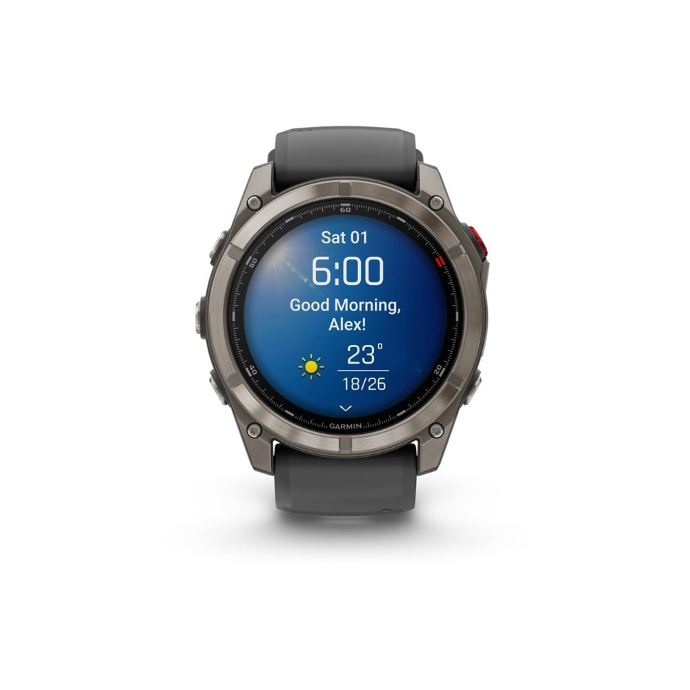 Produktbild för Garmin Fenix 8 Pro - titan - Ja sportklocka med rem - graphite/black - 32 GB