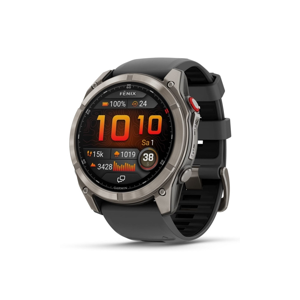 Produktbild för Garmin Fenix 8 Pro - titan - Ja sportklocka med rem - graphite/black - 32 GB