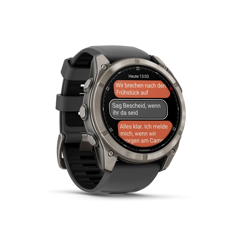 Produktbild för Garmin Fenix 8 Pro - titan - Ja sportklocka med rem - graphite/black - 32 GB