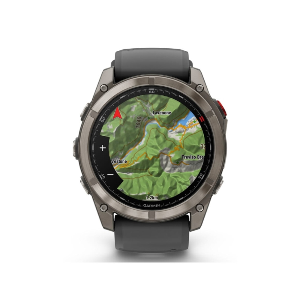 Produktbild för Garmin Fenix 8 Pro - titan - Ja sportklocka med rem - graphite/black - 32 GB