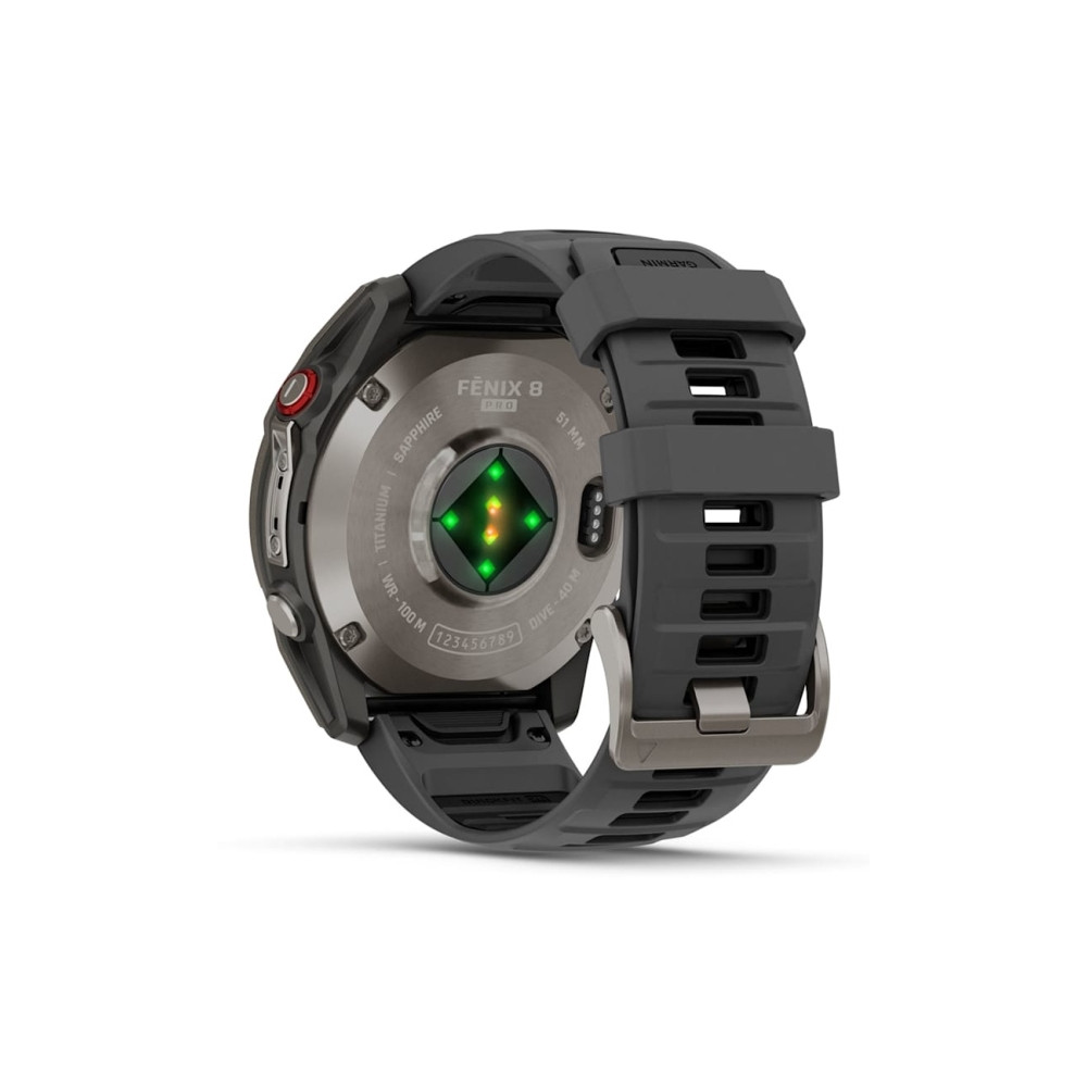 Produktbild för Garmin Fenix 8 Pro - titan - Ja sportklocka med rem - graphite/black - 32 GB