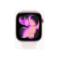 Produktbild för Apple Watch Series 11 (GPS + Cellular) - guldrosa aluminium - smart klocka med sportband - lätt rouge - 64 GB