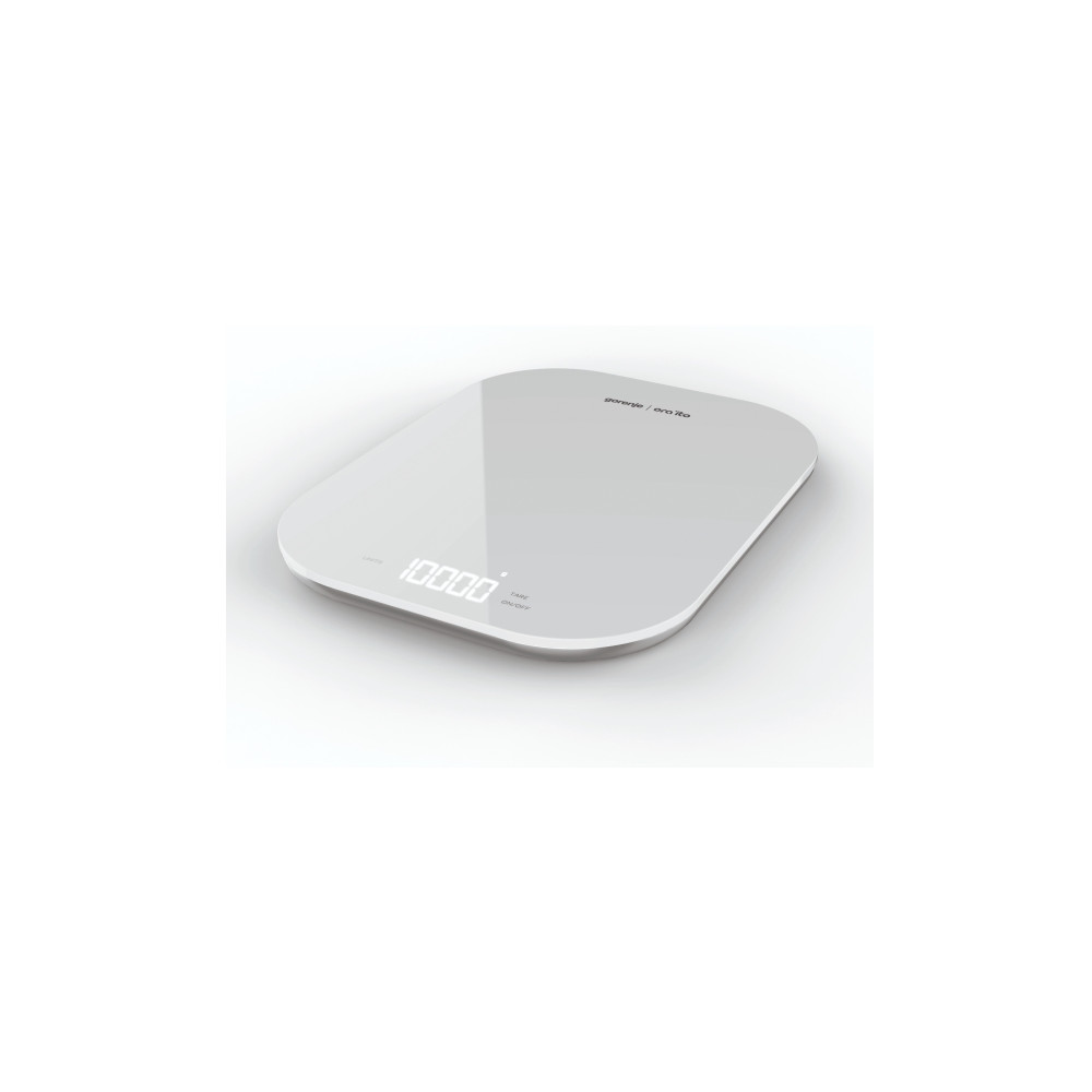 Produktbild för Gorenje KT10ORAW, Elektronisk köksvåg, 10 kg, 1 g, vit, glas