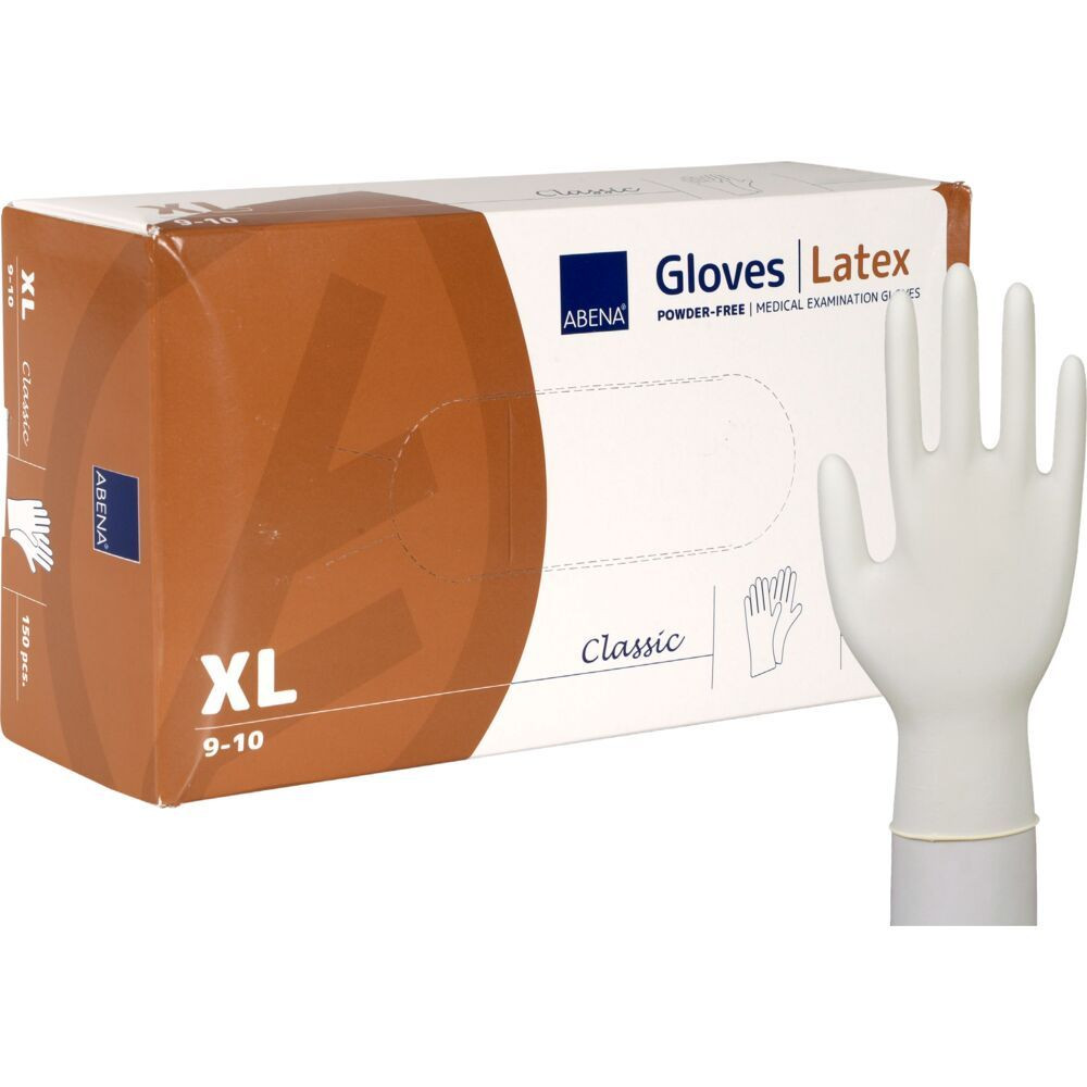 Produktbild för Undersökningshandske, ABENA Classic, XL, natur, latex, puder...
