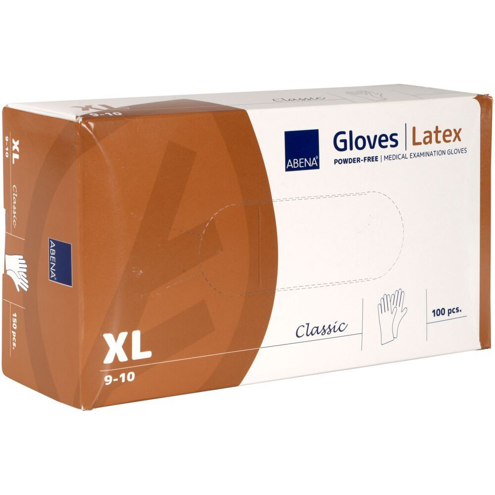 Produktbild för Undersökningshandske, ABENA Classic, XL, natur, latex, puder...