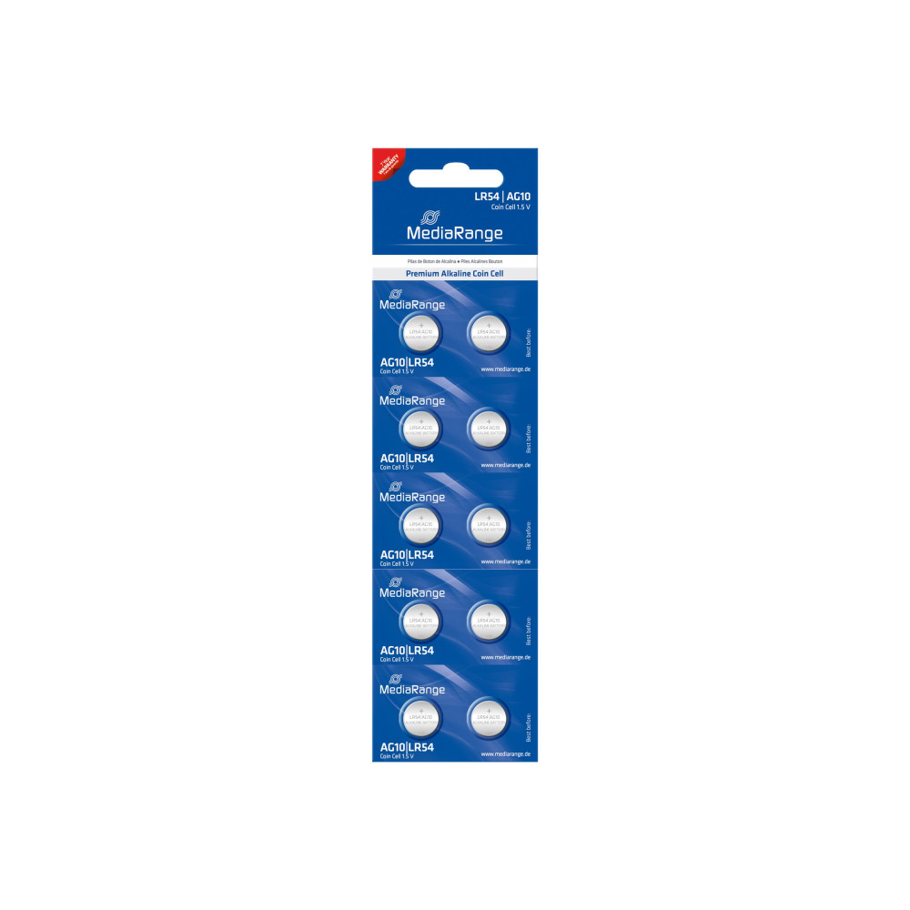 Produktbild för MediaRange Premium batteri - 10 x LR54 - alkaliskt