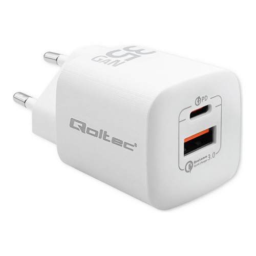 Qoltec Qoltec strömadapter - GaN - USB typ A, USB-C - 35 watt