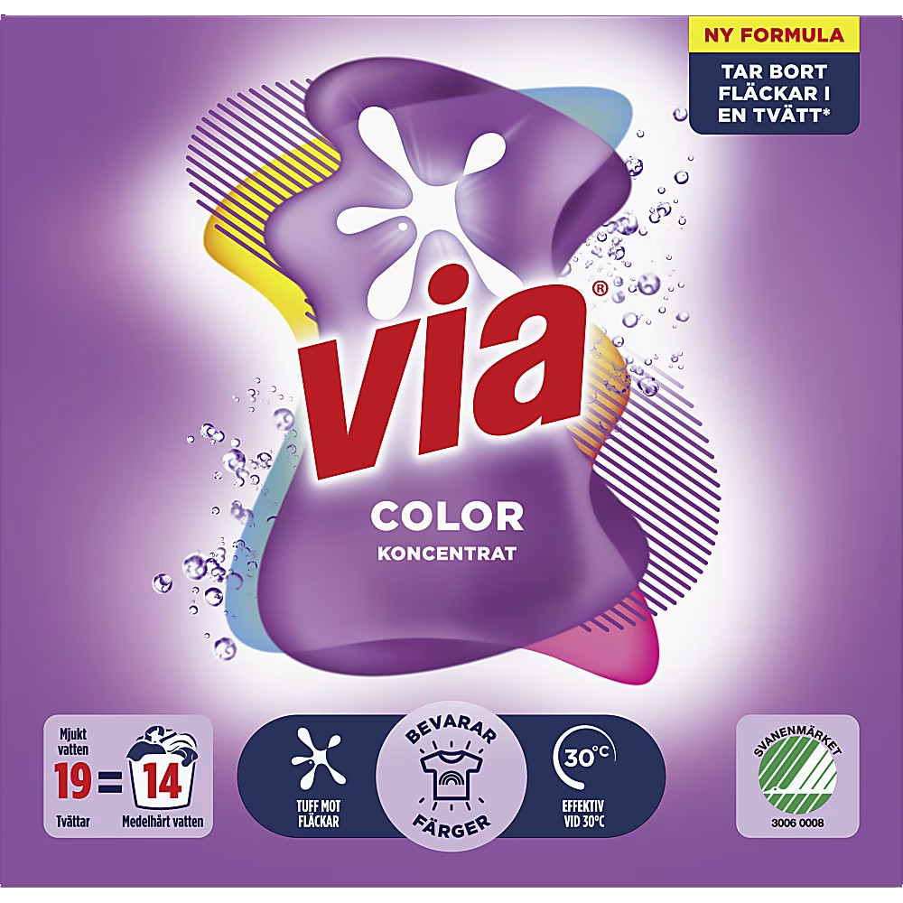 Produktbild för Via Color Tvättmedel Pulver 760g