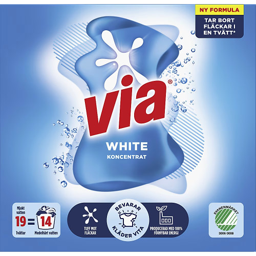 VIA Via White Tvättmedel Pulver 760g