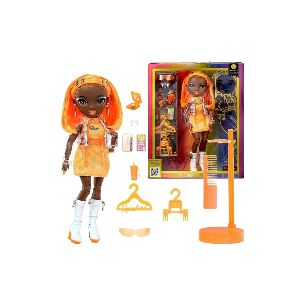 Produktbild för Rainbow High Orange Fashion Doll -Michelle St. Charles, Mode...