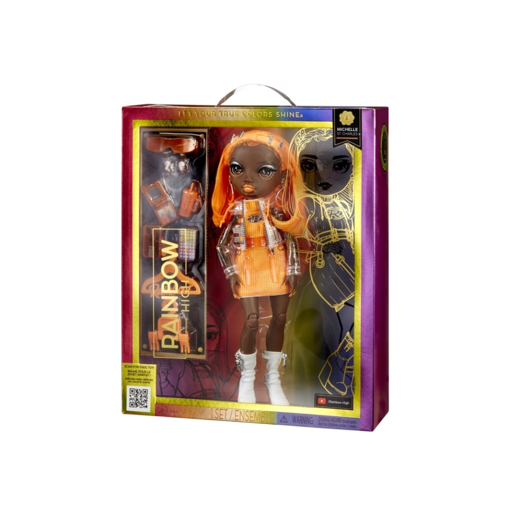 Produktbild för Rainbow High Orange Fashion Doll -Michelle St. Charles, Mode...