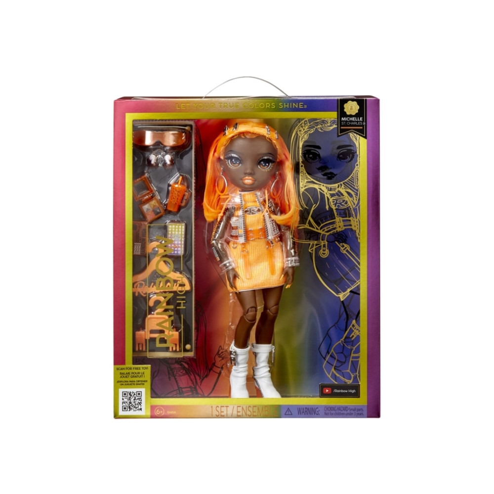 Produktbild för Rainbow High Orange Fashion Doll -Michelle St. Charles, Mode...