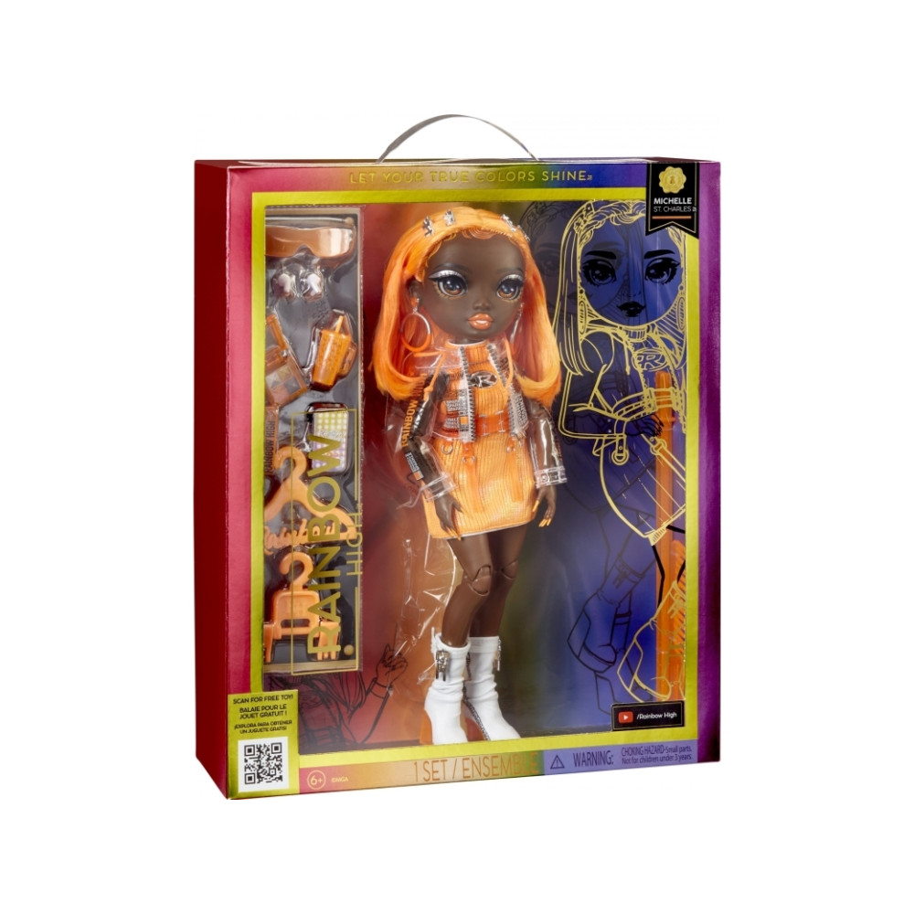 Produktbild för Rainbow High Orange Fashion Doll -Michelle St. Charles, Mode...