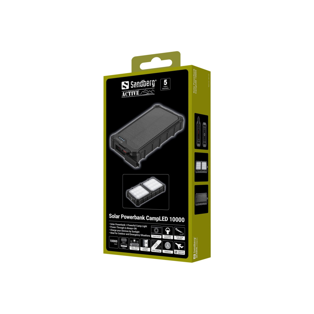 Produktbild för Sandberg Active solströmsbank - USB, USB-C - 22.5 watt