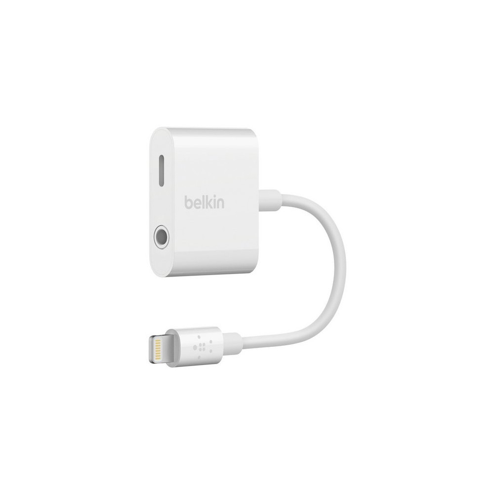 Produktbild för Belkin 3.5 mm Audio + Charge RockStar - Lightning- till hörlursjack/laddningsadapter - Lightning / ljud