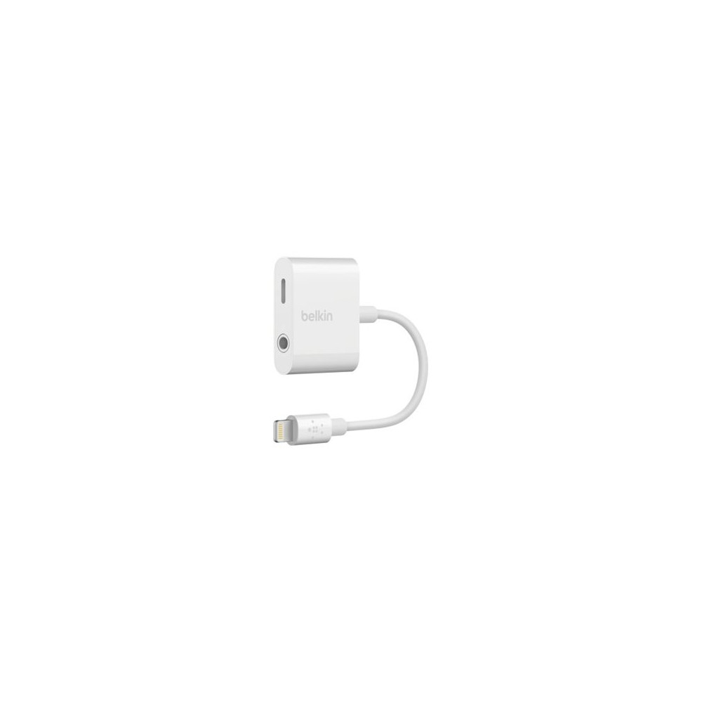 Produktbild för Belkin 3.5 mm Audio + Charge RockStar - Lightning- till hörlursjack/laddningsadapter - Lightning / ljud