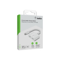 Produktbild för Belkin 3.5 mm Audio + Charge RockStar - Lightning- till hörlursjack/laddningsadapter - Lightning / ljud