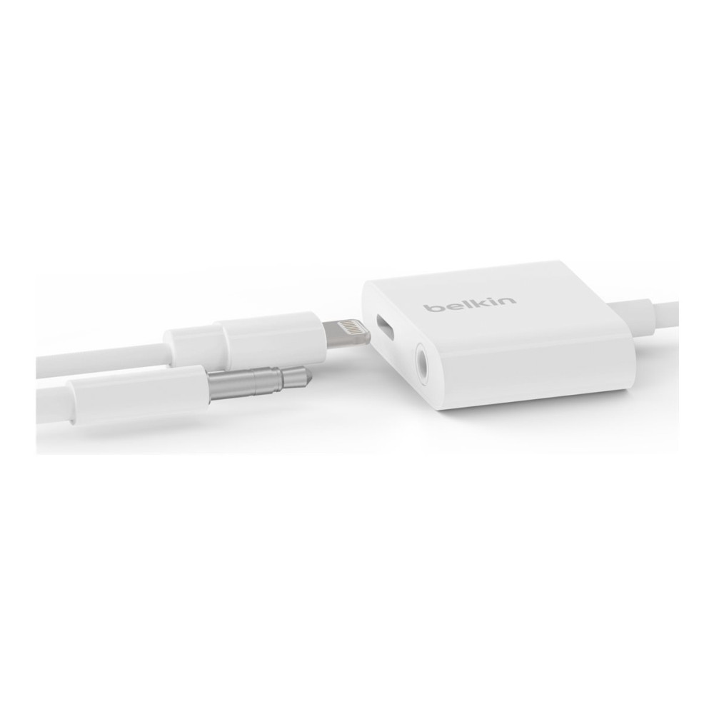 Produktbild för Belkin 3.5 mm Audio + Charge RockStar - Lightning- till hörlursjack/laddningsadapter - Lightning / ljud