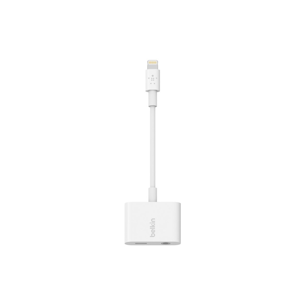 Produktbild för Belkin 3.5 mm Audio + Charge RockStar - Lightning- till hörlursjack/laddningsadapter - Lightning / ljud