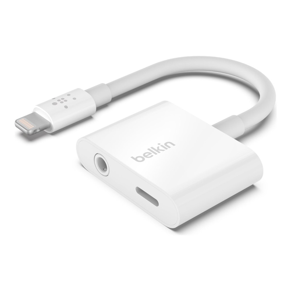 Produktbild för Belkin 3.5 mm Audio + Charge RockStar - Lightning- till hörlursjack/laddningsadapter - Lightning / ljud