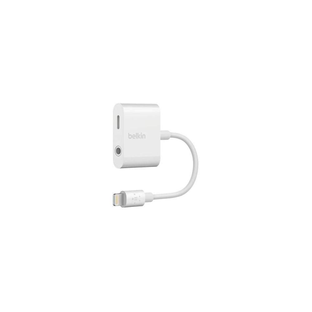 Produktbild för Belkin 3.5 mm Audio + Charge RockStar - Lightning- till hörlursjack/laddningsadapter - Lightning / ljud