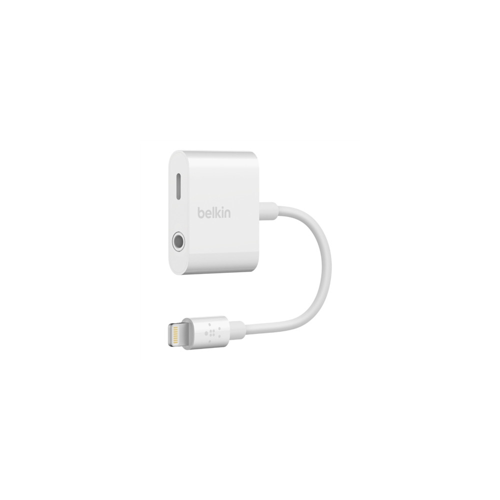 Produktbild för Belkin 3.5 mm Audio + Charge RockStar - Lightning- till hörlursjack/laddningsadapter - Lightning / ljud