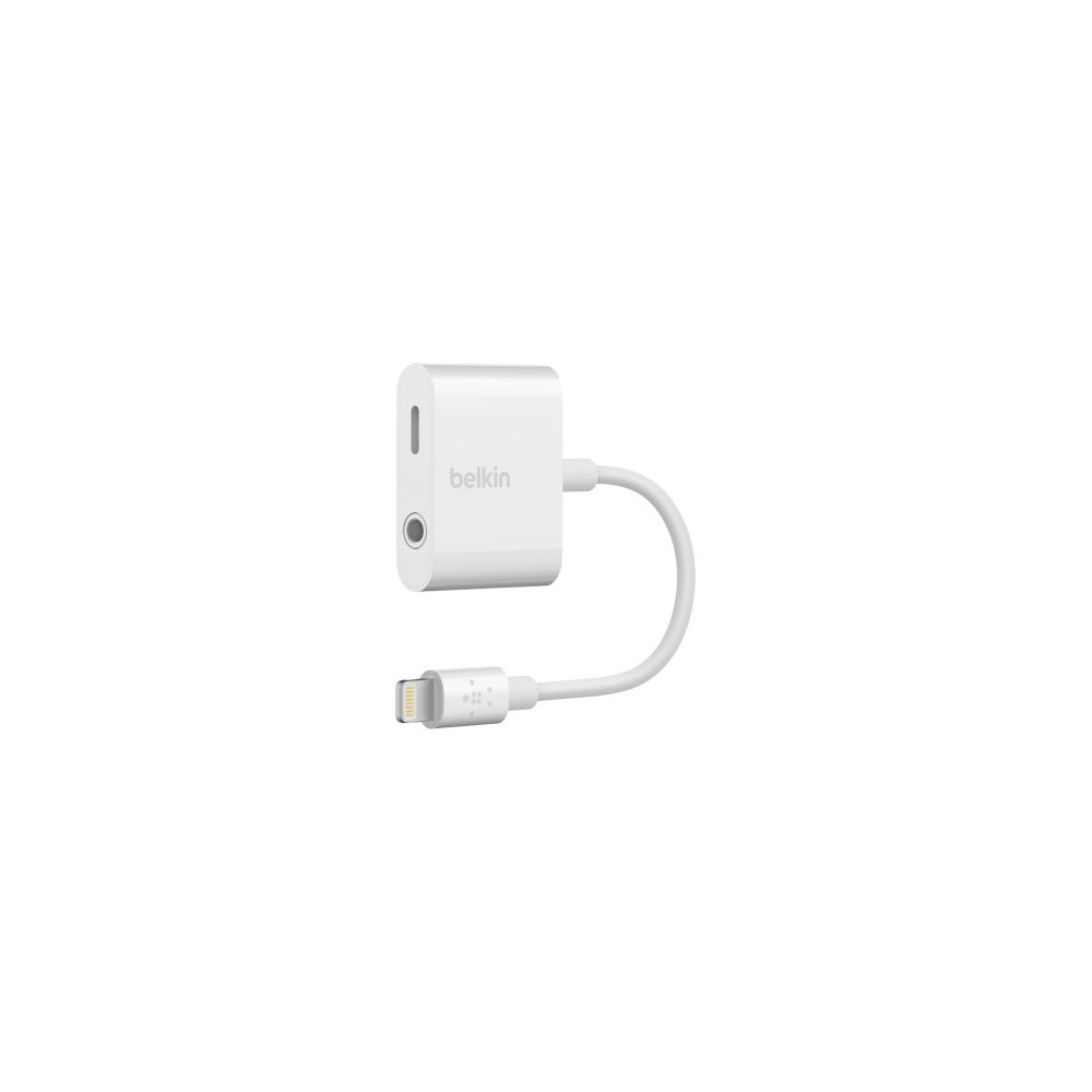 Produktbild för Belkin 3.5 mm Audio + Charge RockStar - Lightning- till hörlursjack/laddningsadapter - Lightning / ljud