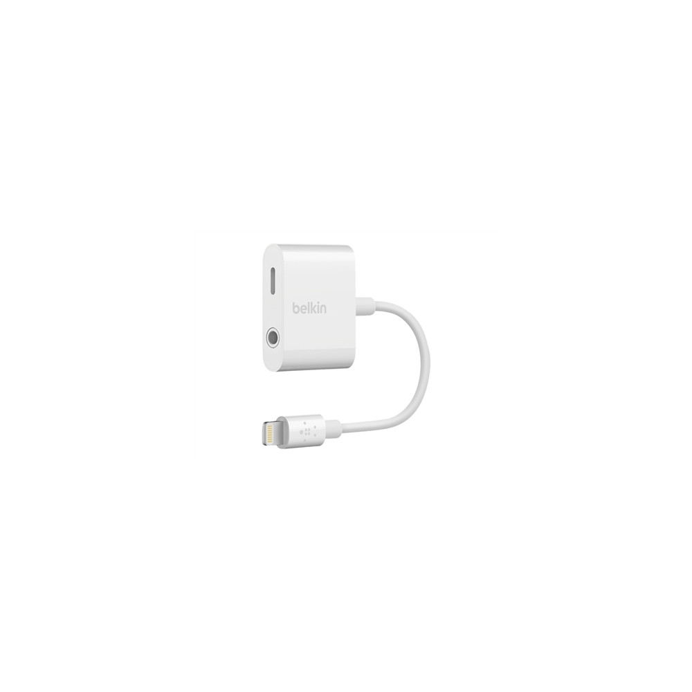 Produktbild för Belkin 3.5 mm Audio + Charge RockStar - Lightning- till hörlursjack/laddningsadapter - Lightning / ljud