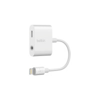 Produktbild för Belkin 3.5 mm Audio + Charge RockStar - Lightning- till hörlursjack/laddningsadapter - Lightning / ljud