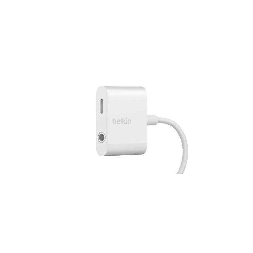 Produktbild för Belkin 3.5 mm Audio + Charge RockStar - Lightning- till hörlursjack/laddningsadapter - Lightning / ljud